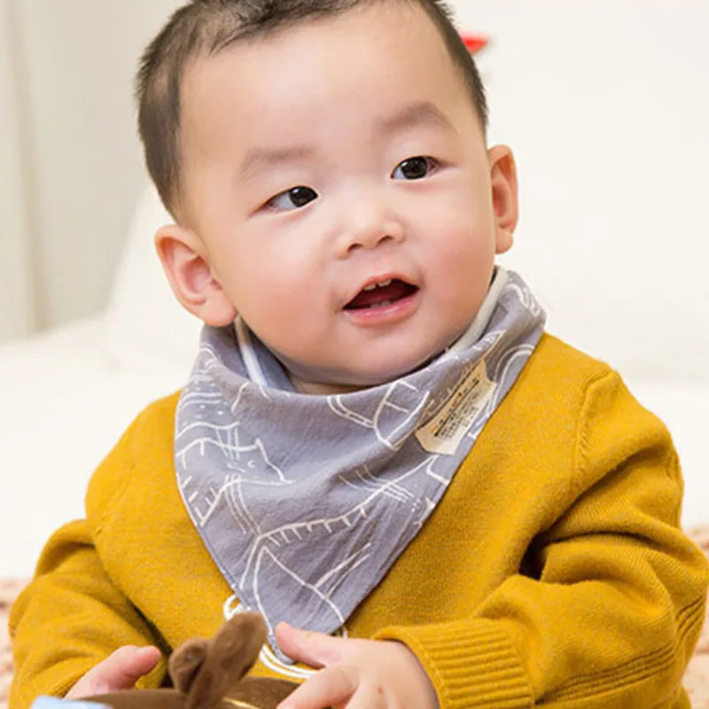 Cotton Linen Triangular Baby Bandana Bibs Cute Cat Pattern Infant Boys Girls Absorbent Burp Cloth for Drooling and Teething Saliva Towel (14)