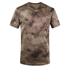 Новая мужская футболка для охоты на открытом воздухе, дышащая, Армейская, тактическая, Боевая футболка, военная, сухая, Спортивная, Camo Camp Tees-Ruins Yellow