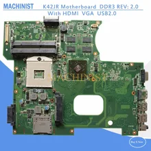 K42JR материнская плата для ноутбука REV 2,0 для ASUS A42J K42J P42J X42J K42JE K42JB K42JZ K42JY K42JR материнская плата HM55 тестирование в целости