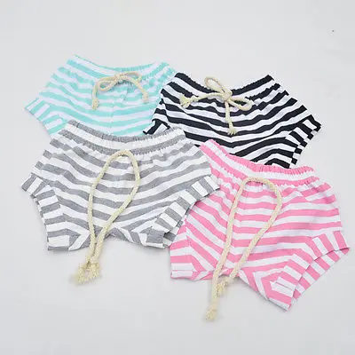 

2017 Summer Boys Girls Baby Striped Bottoms Trousers Summer Fake taking out rope Bloomers PP Shorts Children Pants 0-4Y