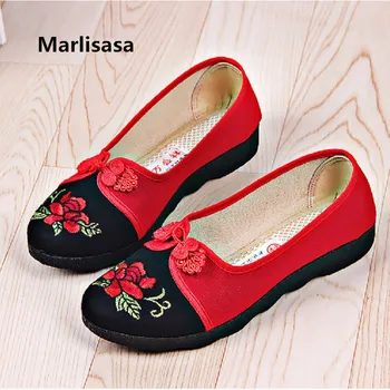 

Marlisasa Women Fashion Floral Cloth Flat Shoes Lady Round Toe Light Weight Dance Shoes Female Cute Shoes Zapatos De Mujer F3567