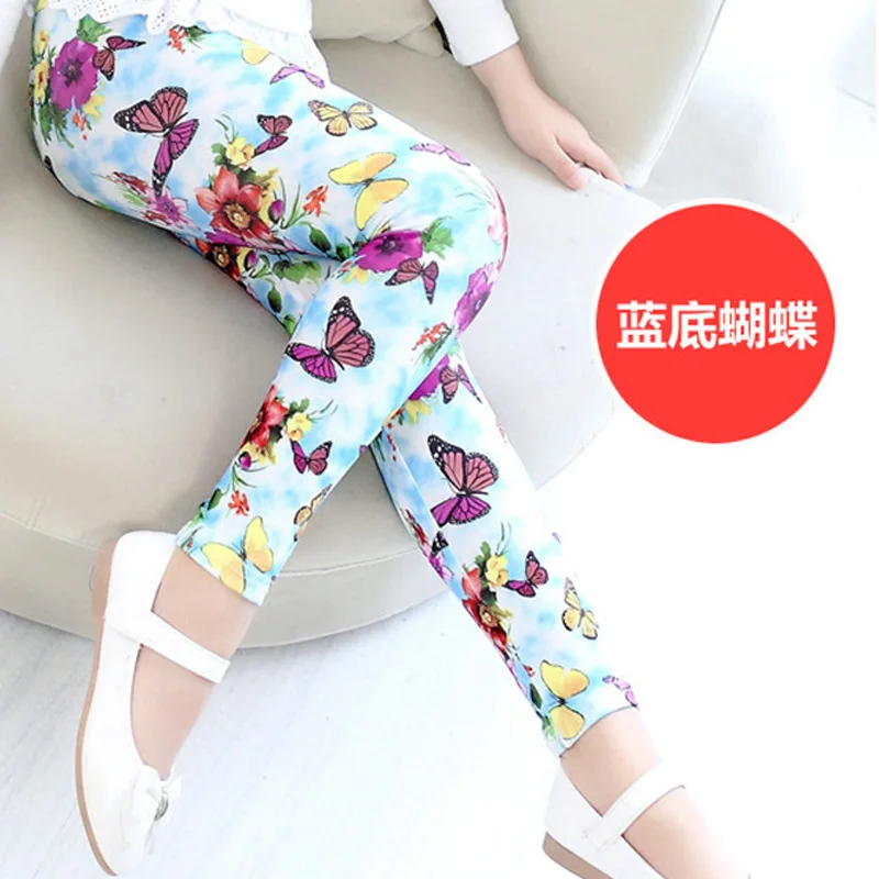 Hot New Spring Autumn Children Leggings Print Flower girls pants girls leggings