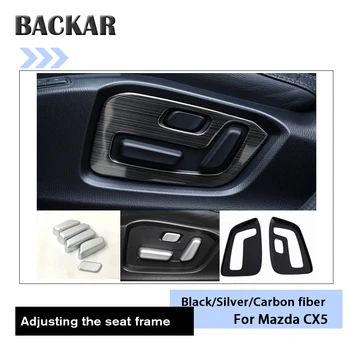 

BACKAR Car Inner Seat Adjustment Frames Covers Decorative Protective Stickers For Mazda CX-5 CX5 CX 5 2017 2018 KF Accessories