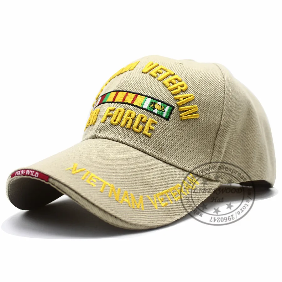 LIBERWOOD вышитая U.S. Army U.S. Air Force vietnam Veteran Кепка USAF шапка тактическая бейсболка с военно-морской эмблемой регулируемая - Цвет: tan