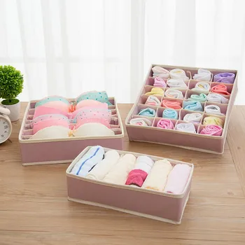 

Household Storage Non-Woven Collapsible Storage Boxes For Bra Underwear Folding Closet Organizer Drawer Divider Container