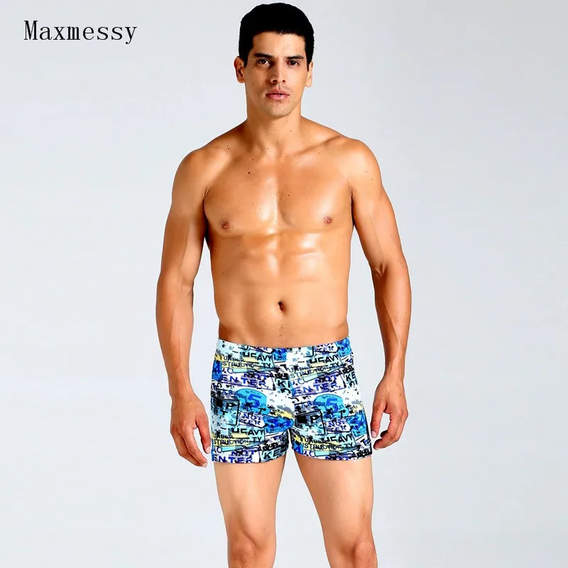

Maxmessy Print Solid Spring Men's Beach Shorts Swimming Trunks Men Swim Briefs Surf Swimwear Summer Swim Suit