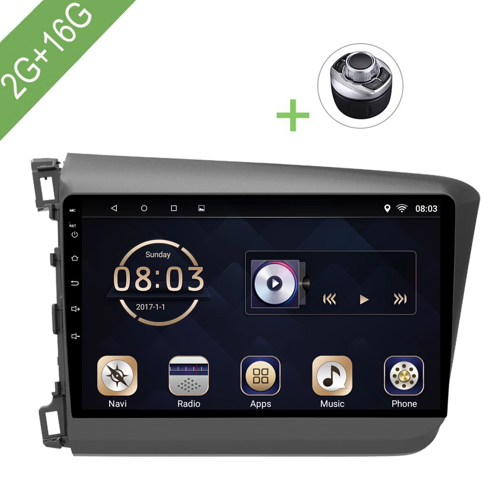 Cheap Car Multimedia player 1 Din Android 7.1 Car DVD For Honda Civic 2012-2015 9" 2G/16G touch screen Car Radio GPS 0