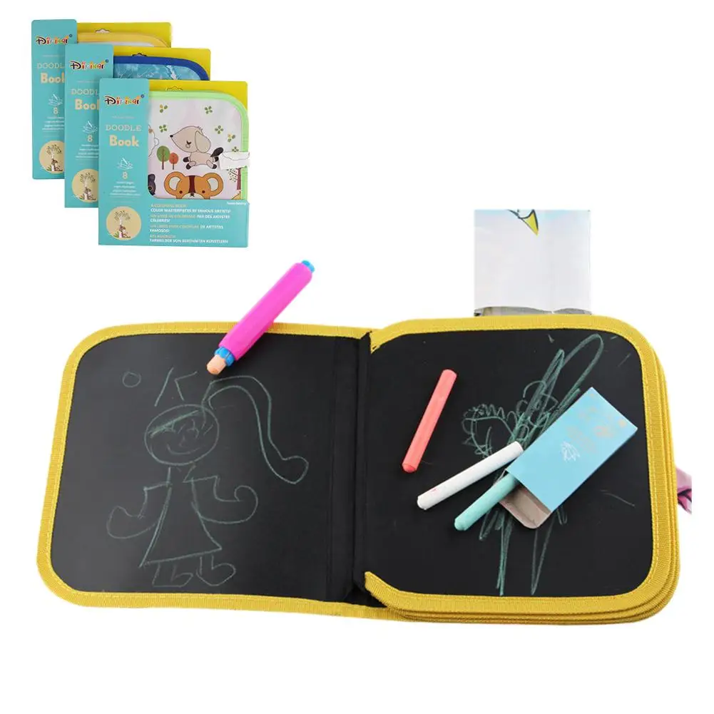 

Newest Children's Portable Drawing Board Write and Learn Innovative Toy Colorful Chalk Cloth Book Baby Graffiti Drawing Board