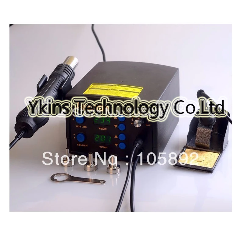 

New Lukey 702 Temperature Digital Display Hot Air Gun Iron Station, 3 nozzles free