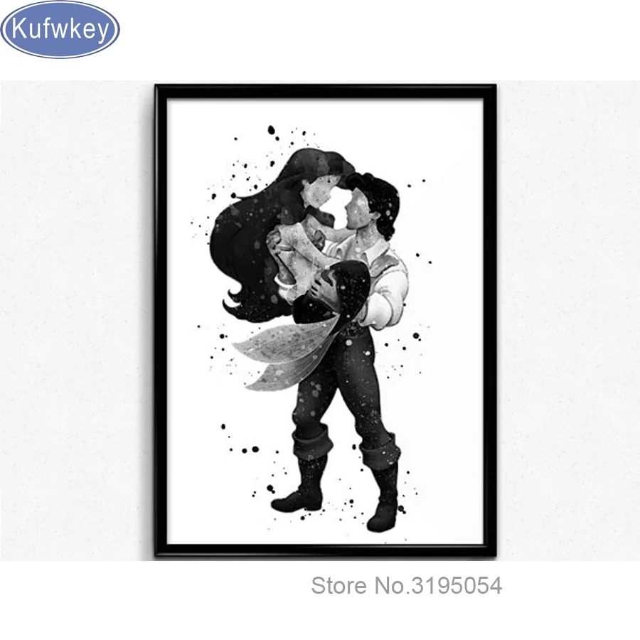 

5D DIY Full square Diamond Painting Cross Stitch white and black princess and the prince Diamond Embroidery Mosaic Decor Gifts