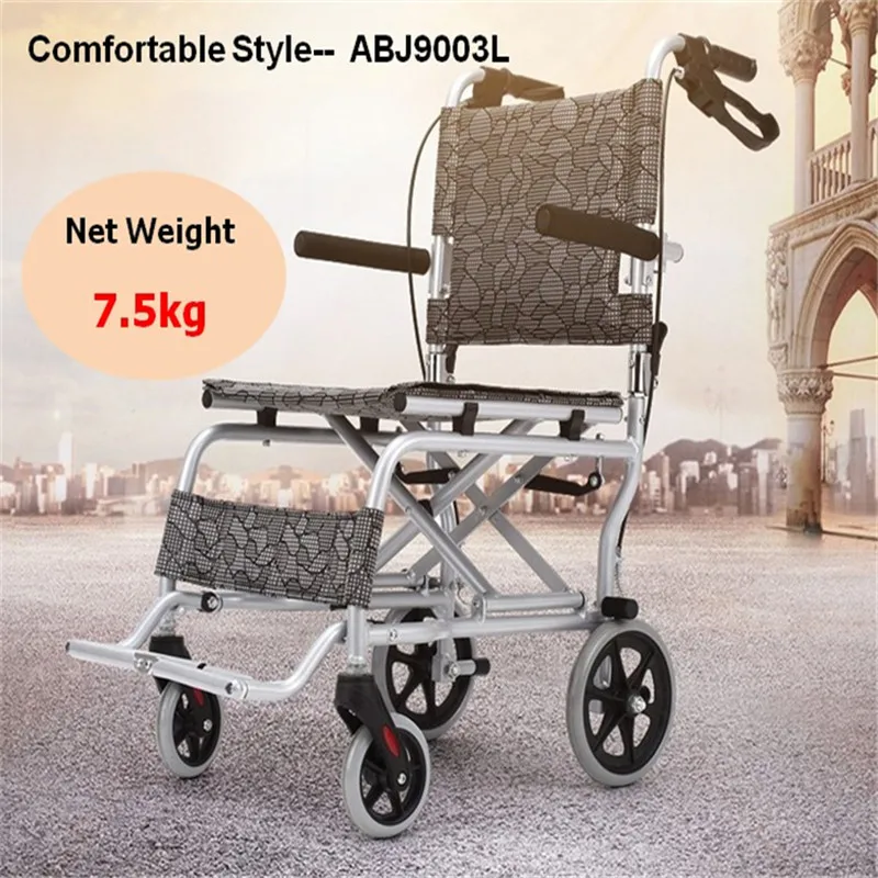

Aluminum alloy high quality ultralightweight adjustable travel manual wheelchair for disabled