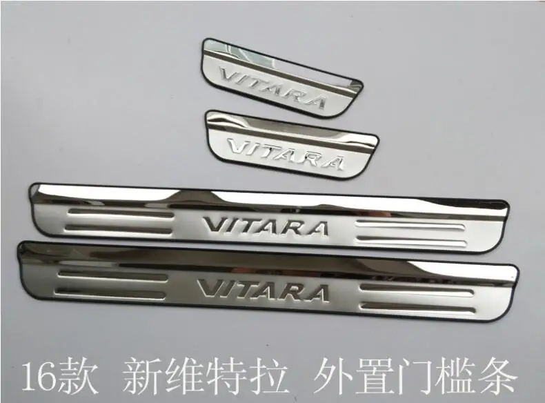 

High quality stainless steel Scuff Plate/Door Sill Protector Sticker Car Styling For 2016 Suzuki Vitara 4pcs/set