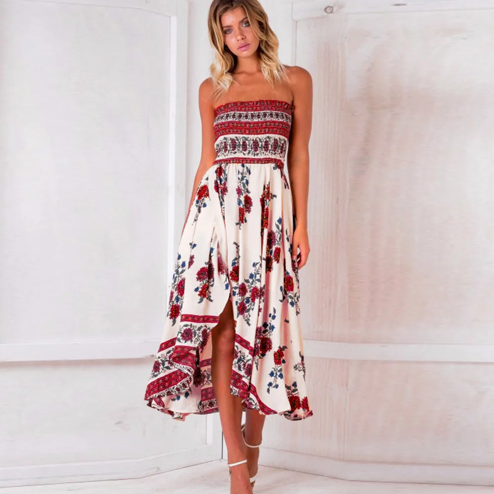 Летние платья повседневное женское длинное платье vestidos de verano Boho вечернее пляжное