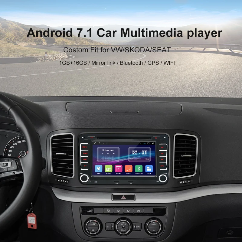 Junsun 7 &quotмультимедиа для Android плеер 2 din авторадио VW/Golf 5/Passat b6/SEAT Leon/Tiguan/Skoda/Octavia/POLO GPS