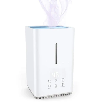 

Top Fill Humidifier 4L Ultrasonic Cool Mist Humidifiers With 6 Touch Buttons Real-time Humidity Display Sleep Mode Auto Shut-off