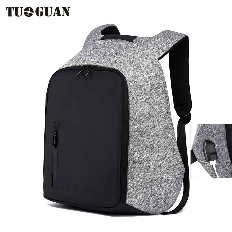 

TUGUAN Fashion Men Business Anti-theft Bag USB Recharge 18inch Laptop Backpack Waterproof Extend Capacity Travel School Backpack