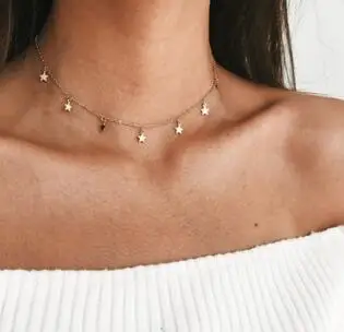 

Fashion Simple Women's Alloy Necklace Long Five-pointed Star Pendant Necklace A Direct Sale
