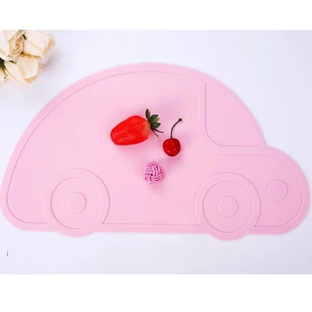 

Cartoon Car Shape Baby Kids Placemat Silicone Dining Mat Pad Heat Resistance Dishes Children Feeding Tableware