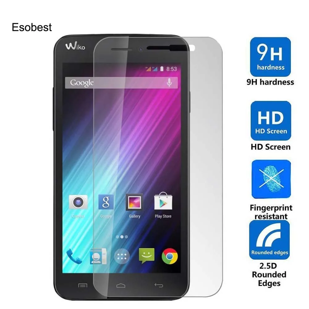 Proteggi Schermo In Vetro Temperato Esobest 2 Pezzi Per Wiko Rainbow Jam 4G Highway Pure Lenny Fever Pellicola Protettiva Antideflagrante