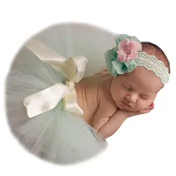 

Baby Newborn Photography Props Peacock Handmade Crochet Flower Headband Tutu Skirt Baby Photo Props Photography Accessories