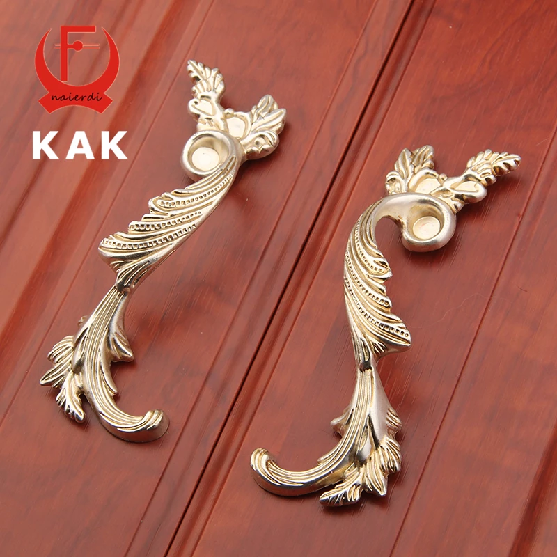 KAK 96MM Antique Brass Wardrobe Door Pulls Vintage Handles Knobs European Style Cabinet Knobs ...