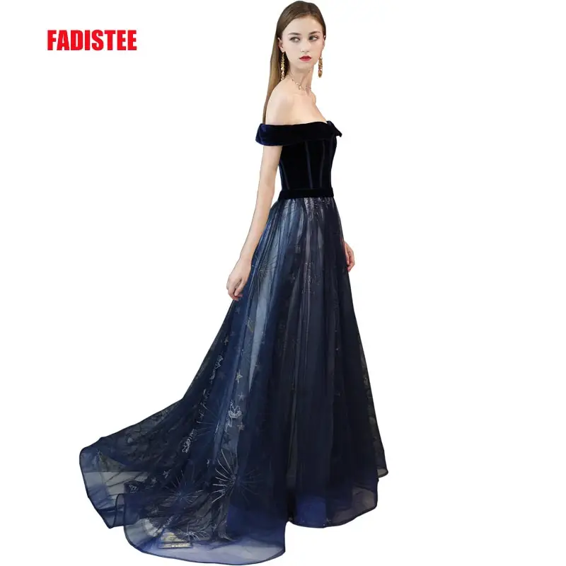 FADISTEE 2019 Новое поступление праздничное платье вечернее платье Vestido de Festa пикантные велюр линии пояса платье на выпускной темно-новый стиль