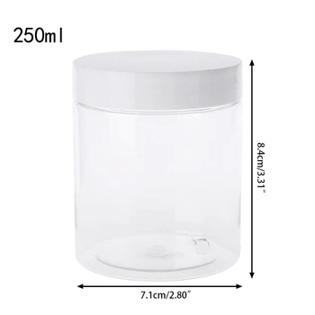 

250ml Empty Plastic Container For Slime Foam Light Clay Organizer Makeup Jar Nail Box Cosmetic Pot Cream Bottle Food Storage Can