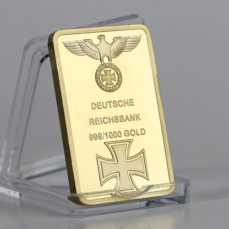 

Business Gift For 999 Real Gold Bar Deutsche Reichsbank Gold Bar German Iron Ingot Bar OZ Eagle Cross Collectable