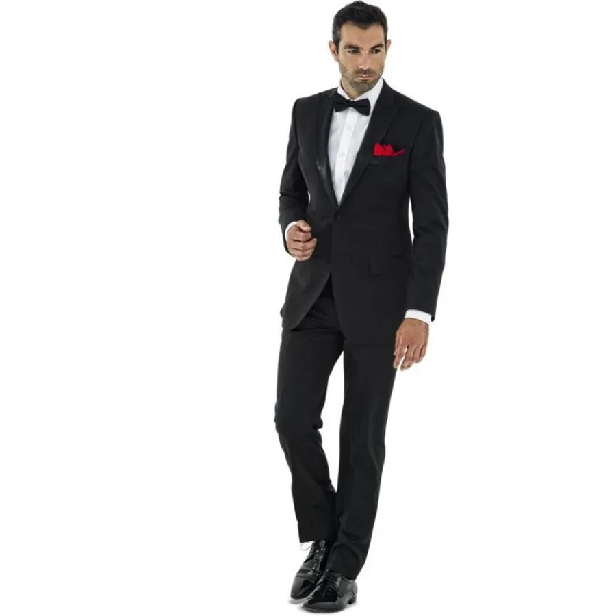 Black Suit Formal Wedding Suits For Men (Jacket+Pants+Bow Tie)Tuxedos ...