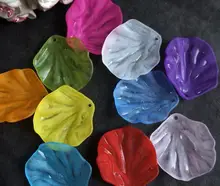 100pcs 40*44mm Beautiful Transparent Acrylic Leaf Beads With Hole For Hair Peice Tiaras Jewelry Scrapbooking Craft DIY