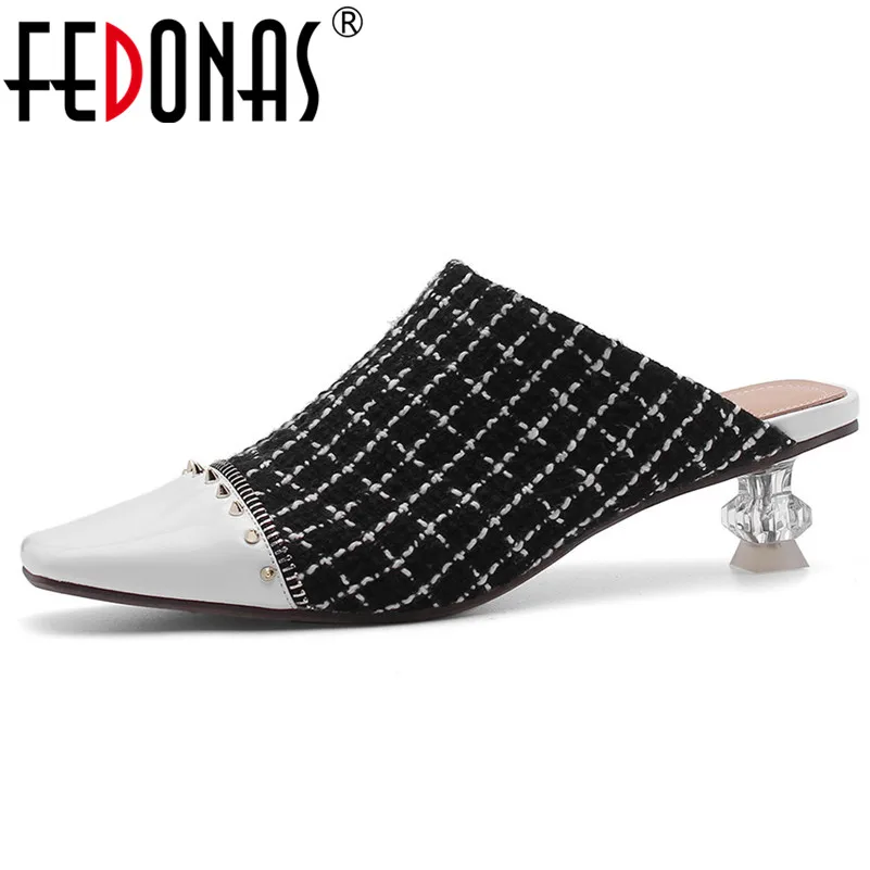 

FEDONAS New Women 2019 Fashion Pumps Spring Summer Concise Casual Shoes Woman Pointed Toe Strange Style Slip-On Heeled Shoes