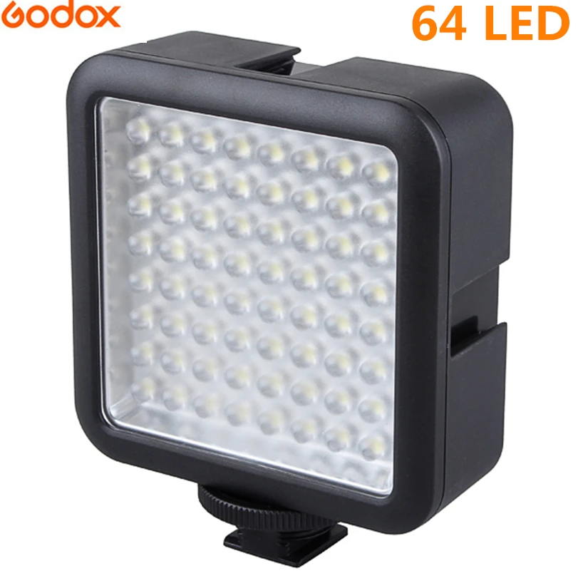 Godox 64 светодиодный светильник для цифровой зеркальной камеры, мини-видеорегистратор, как заполняющий светильник для свадебной съемки, интервью, макрофотосъемки