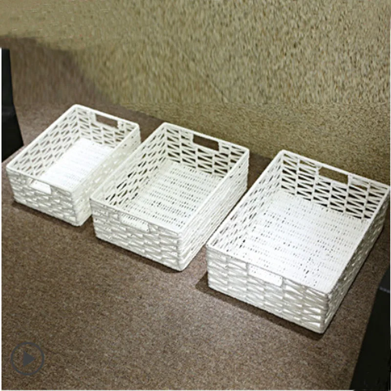 Large storage baskets for toys books snacks key desktop sundries box rectangle organizer household | Дом и сад
