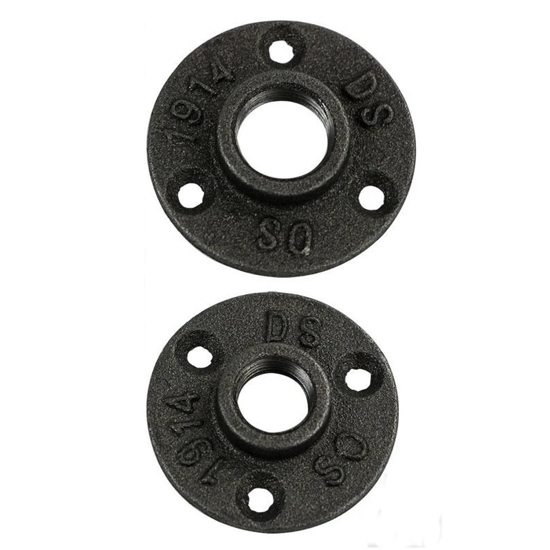 Mayitr 1pc Thread BSP Malleable Iron 1/2" 3/4" Pipe Fittings Wall Mount Floor Antique 3 Hole Flange Piece Hardware Tool