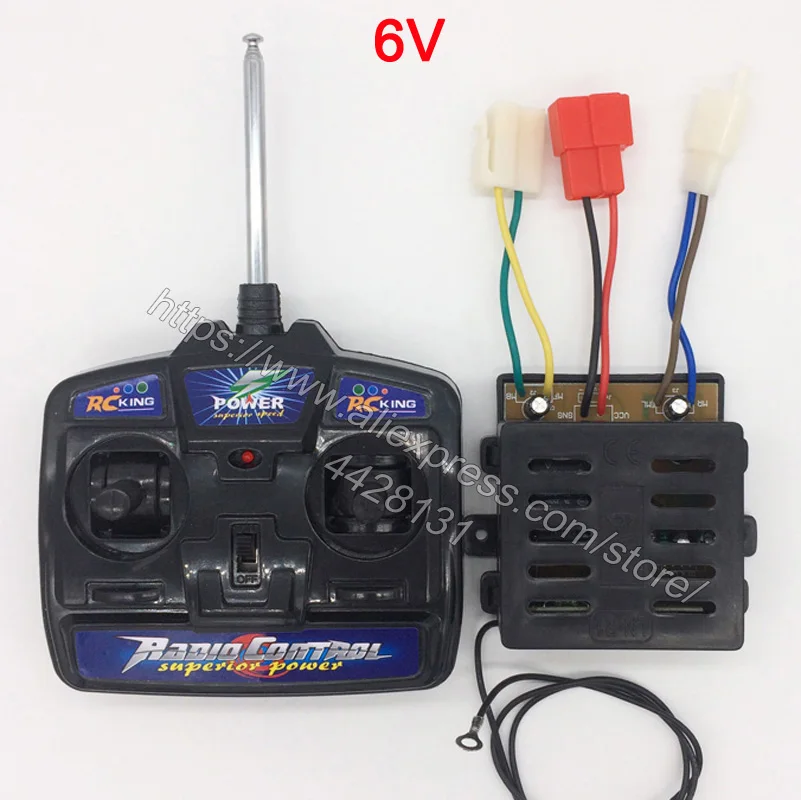 Детский электромобиль с дистанционным управлением 27 МГц, детский автомобильный универсальный пульт дистанционного управления, игрушечный Автомобильный контроллер, радиопередатчик - Цвет: RC and 6V Receiver