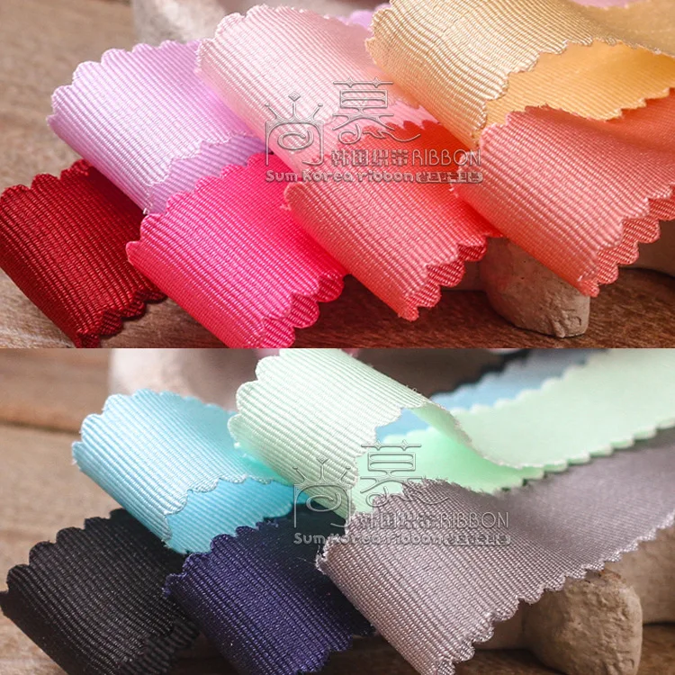 

100yards 10/16/25/38mm wave edge picot grosgrain ribbon for kids hair bow accessories wedding party decoration bouquet packing