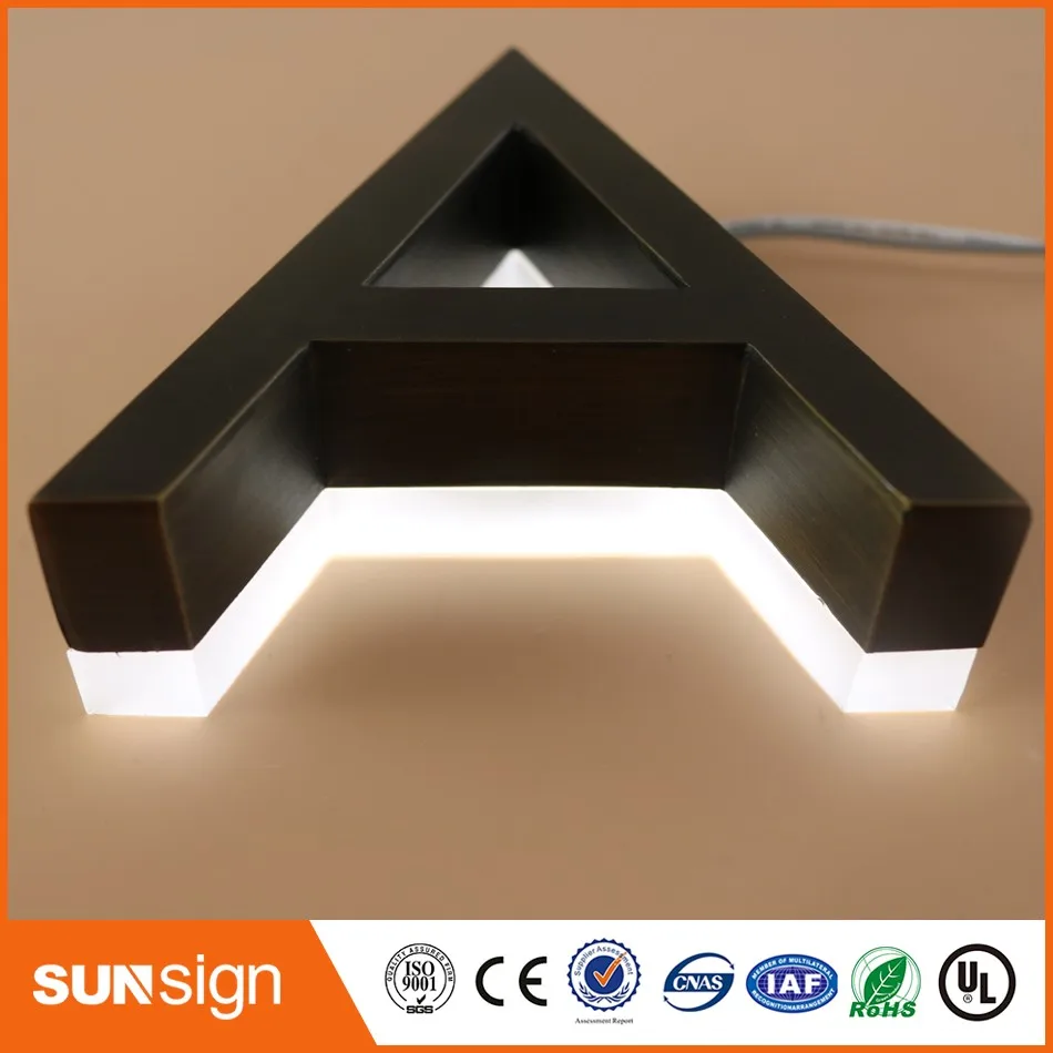

Custom archaize polished 3d stainless steel letter sign for store