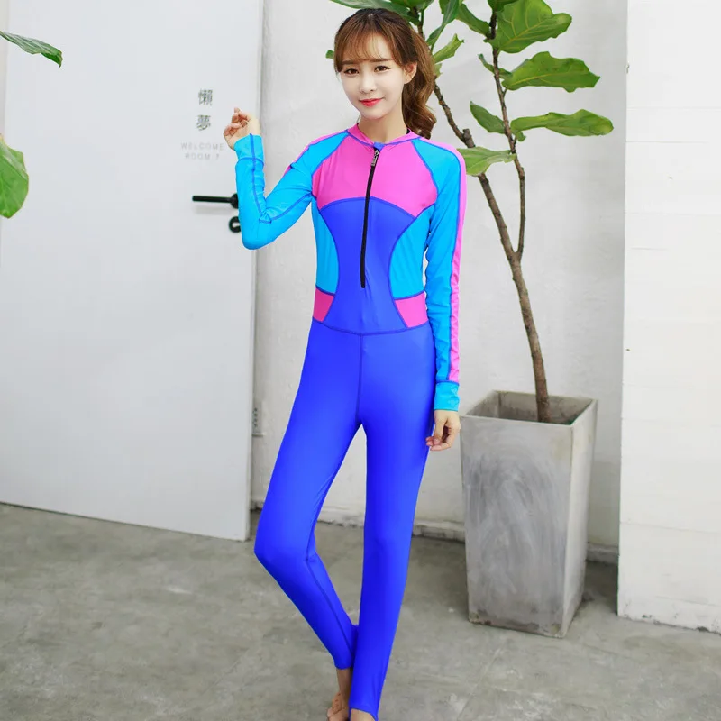 Split Joint Womens Diving Wetsuits Long Sleeve Swimwear Cartoon Quick Dry Water Snorkeling
