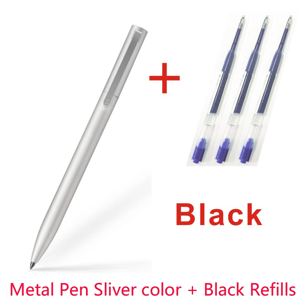 Xiao mi Белый Черный 0,5 мм точка mi jia знак ручка mi ручка гладкая швейцарская заправка Япония Черные, голубые чернила 10 мм Диаметр светильник ручка - Цвет: Sliver 3 black Rods