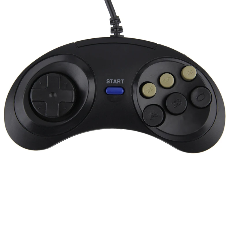 

6 Buttons USB Wired Joypad Gamepad Black Controller For SEGA MD2 PC Mega Drive Gaming Accessories Portable Remote Control