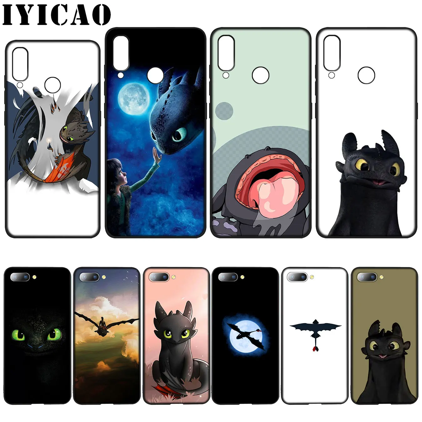 

IYICAO toothless How To Train Your Dragon Soft Case for Huawei Y7 Y6 Prime Y9 2018 Honor 8C 8X 8 9 10 Lite 6A 7C 7X 7A Pro