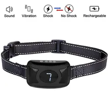 

Black anti barking collar vibration electric shock sound Automatic collar for pet dogs waterproof dog training collars