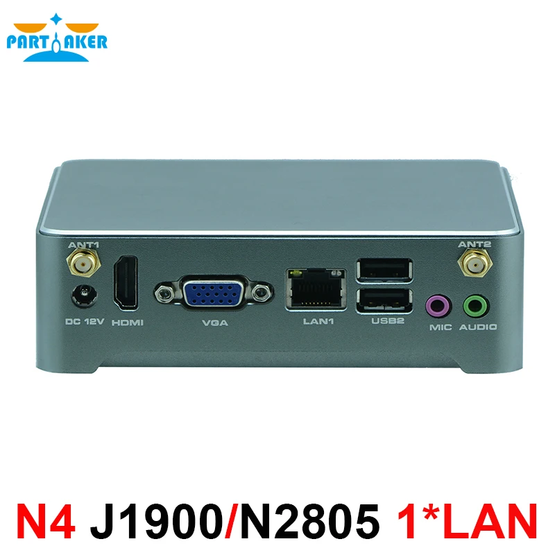 Мини компьютер Nano PC NUC J1900 N2805 безвентиляторный мини ПК Windows 7 10 четырехъядерный