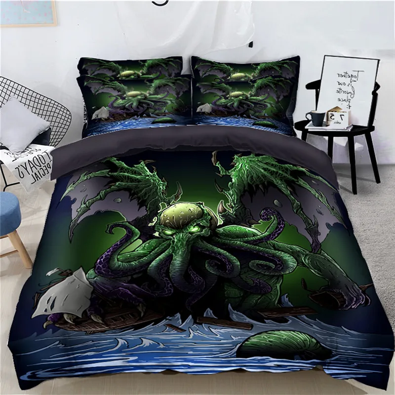 

3D Bedding sets Pillowcase Duvet Cover Set Twin queen king Double Single Size Bed set for Kids Adults Monster decoration