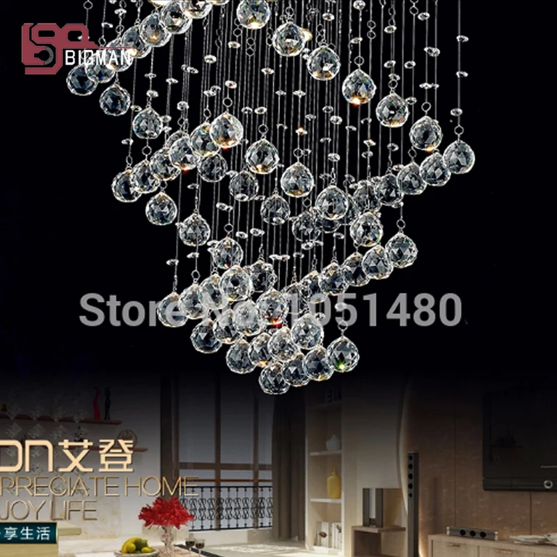 

Modern string rectangle Pendant Crystal Lamp k9 Crystal chandelier living LED Lights