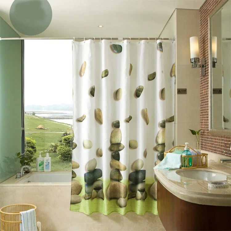 Nanaz High Quality Fresh Shower Curtains Polyester Waterproof Bathroom Shower Curtain America