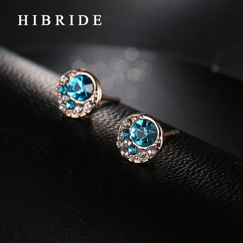 Новые модные серьги гвоздики HIBRIDE с зеленым кубическим цирконием класса ААА