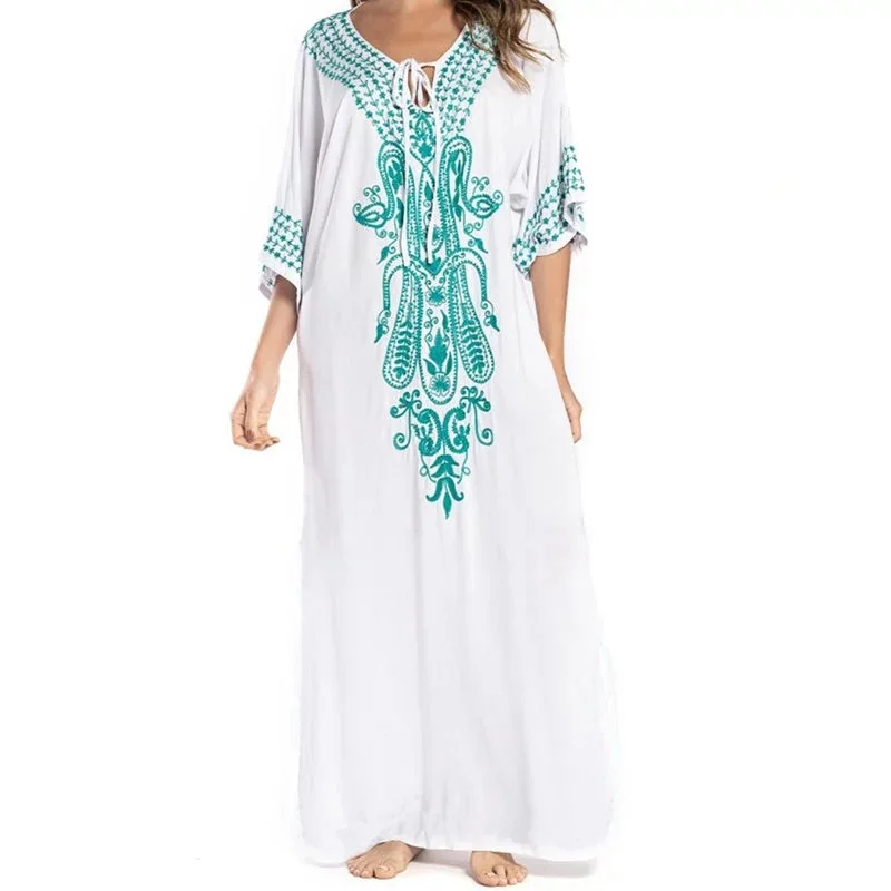 Women's Kaftan Dresses Tunic Kimono Maxi Caftan Plus Size Lounge Dress