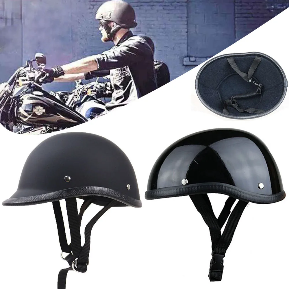 

Mayitr 1pc Adult Medium Motorcycle Half Helmet ABS Retro Helmets For Harley Honda Cafe Racing Matte Black/Bright Black