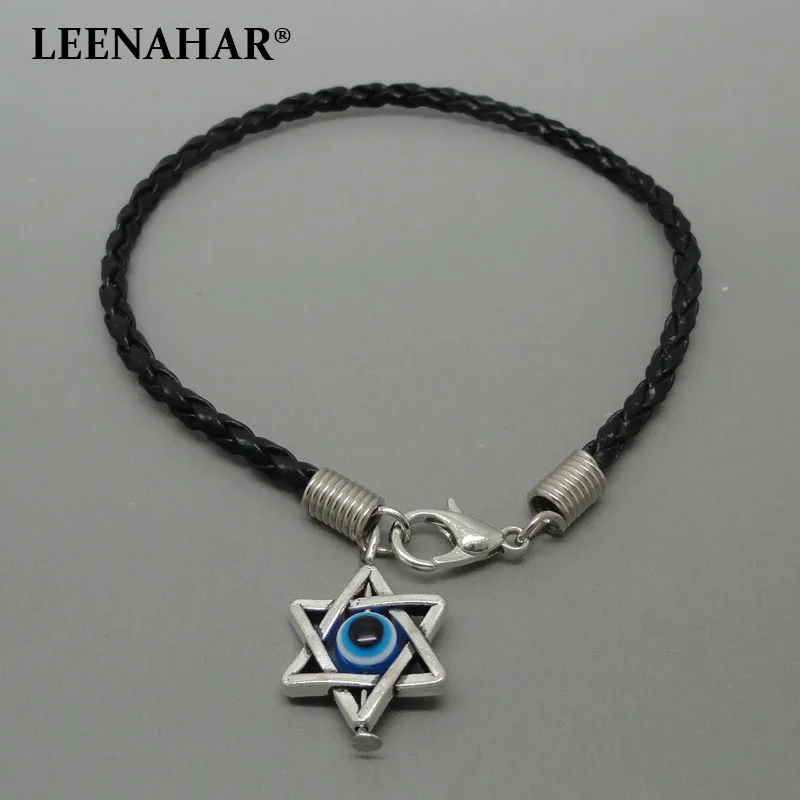 

1PC Black KABBALAH Lucky String Star of David Bracelets Protection from Evil Eye Old Jewish Star Charm bracelet free shipping